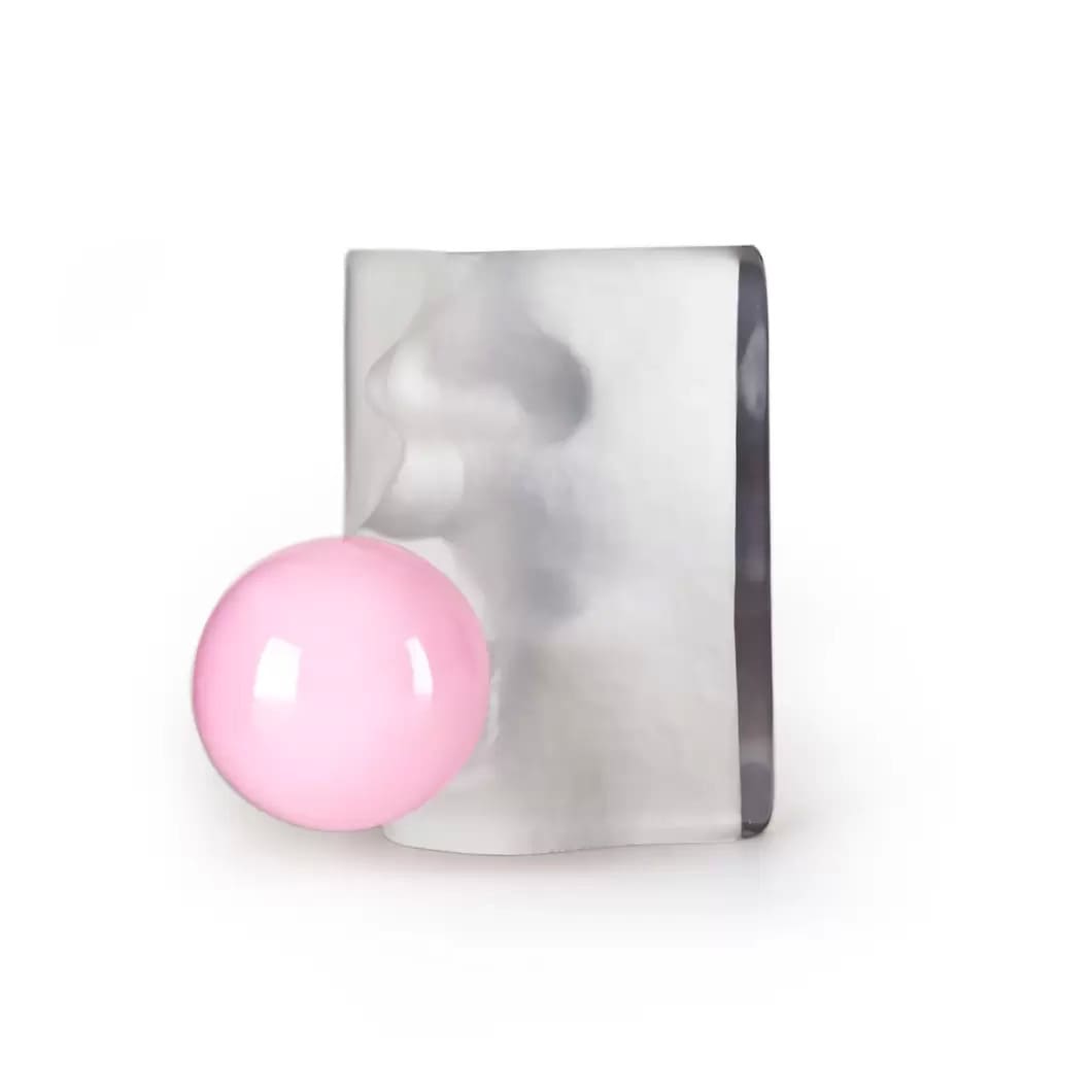 Bubbles glass sculpture, White-pink