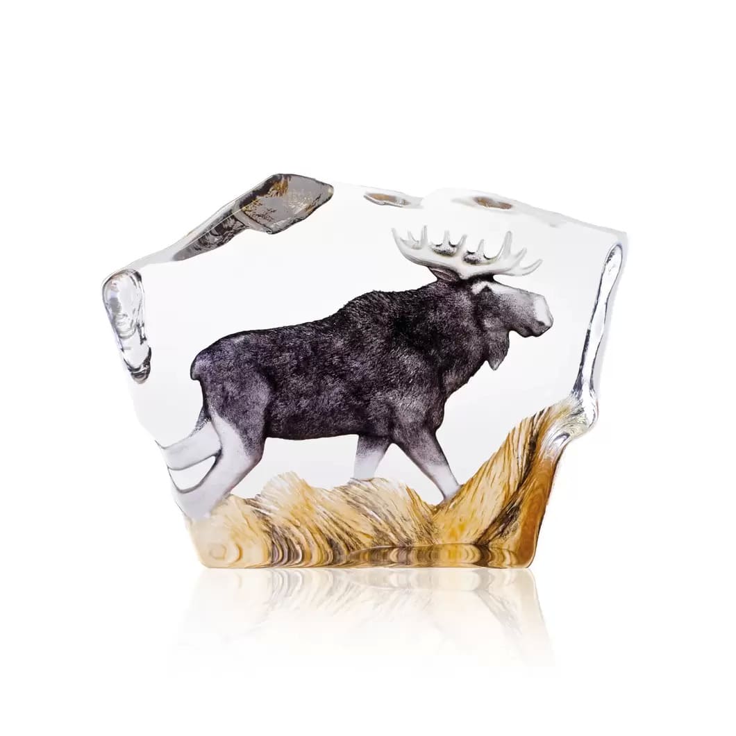 Elk glass sculpture, 12x16,5 cm