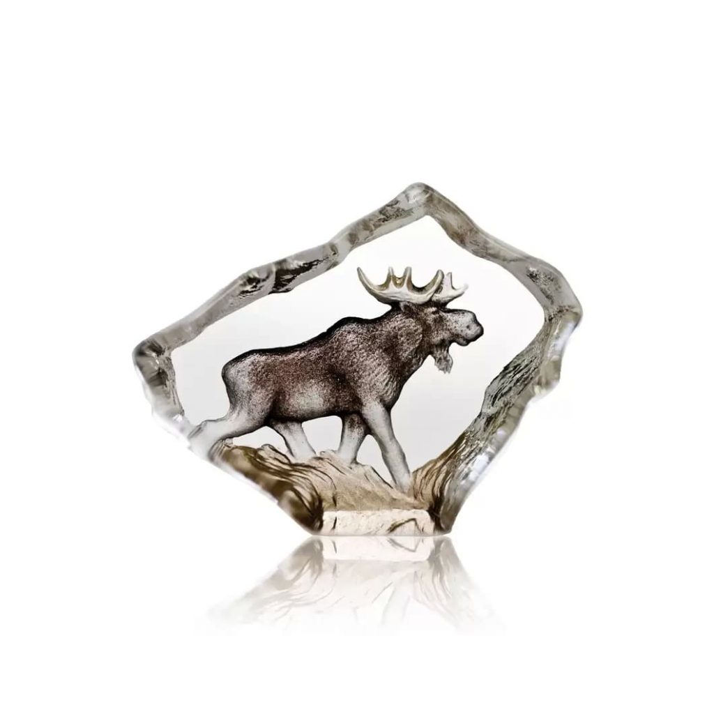 Elk glass sculpture, 7x5 cm