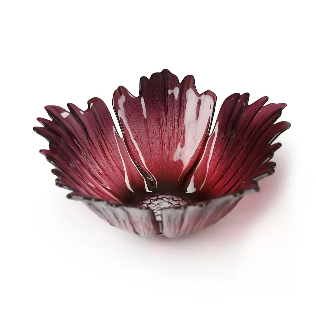 Fleur glass bowl red pink, small Ø19 cm