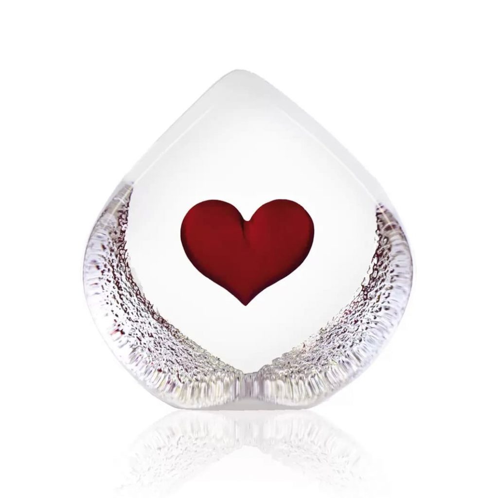Global Icons heart glass sculpture , Large