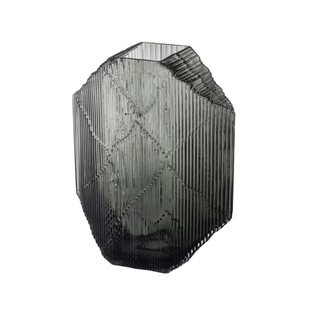 Kartta glass sculpture 33.5 cm, dark grey