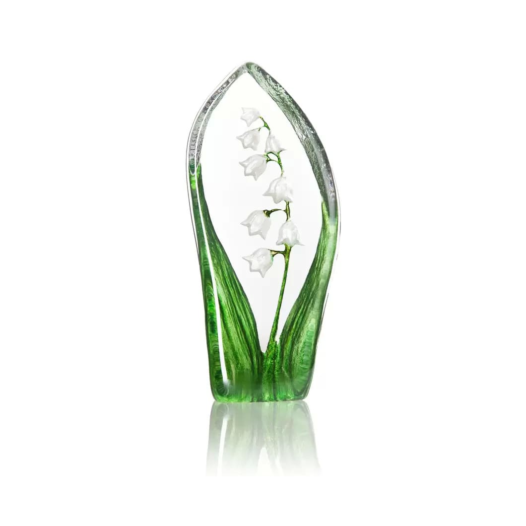 Lily of the Valley glass sculpture, White