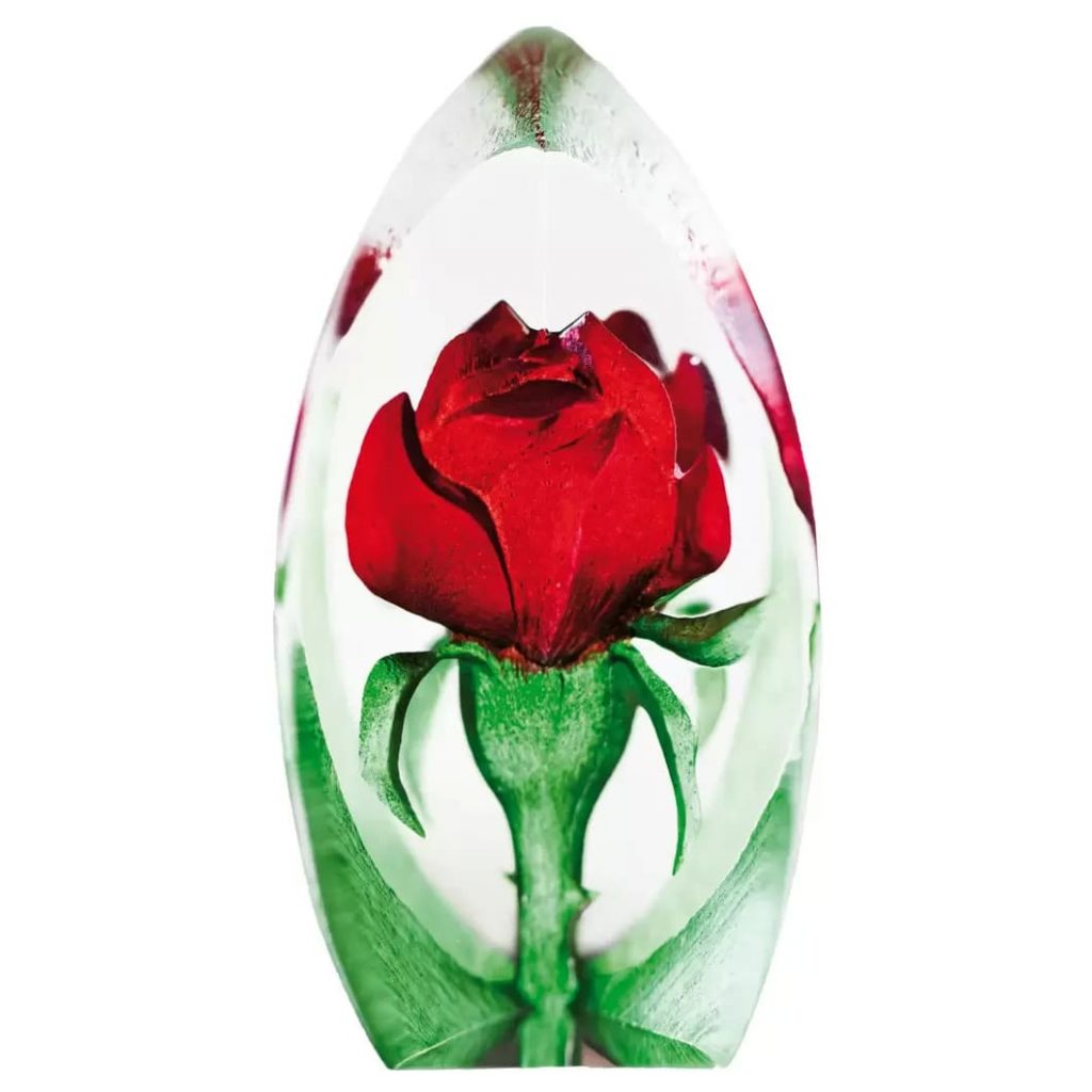 Rose glass sculpture, red