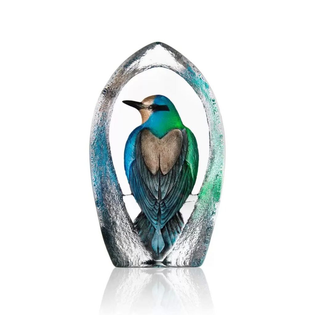 Wildlife Colorina glass sculpture 17.5 cm, Blue