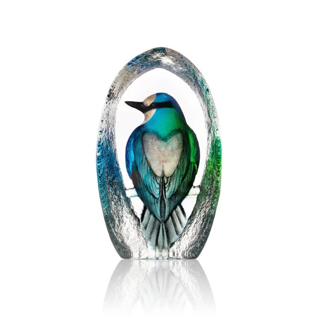 Wildlife Colorina glass sculpture Ltd Ed 27 cm, Blue