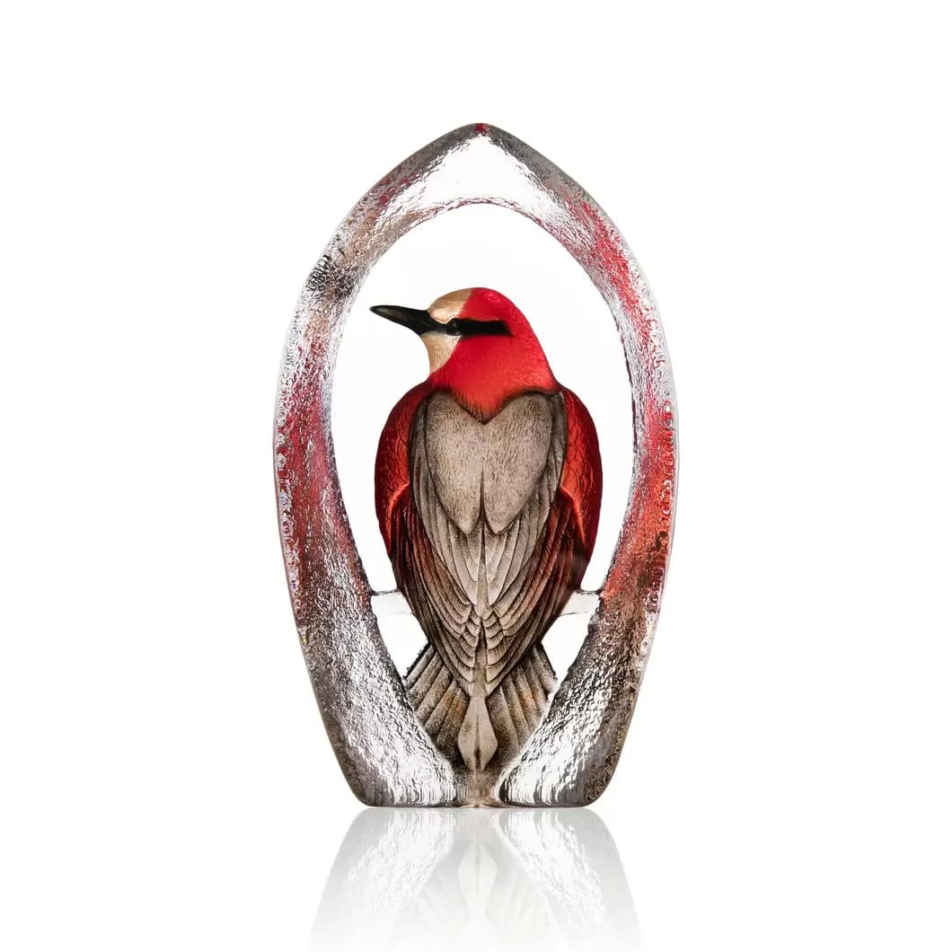 Wildlife Colorina glass sculpture Ltd Ed 27 cm, Red